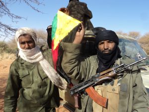 Independence Fighters Holding Flag of Azawad